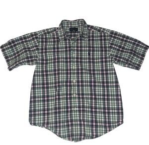 Polo Ralph Lauren Boys 12-14 M Plaid Short Sleeve Button Down Shirt Pony
